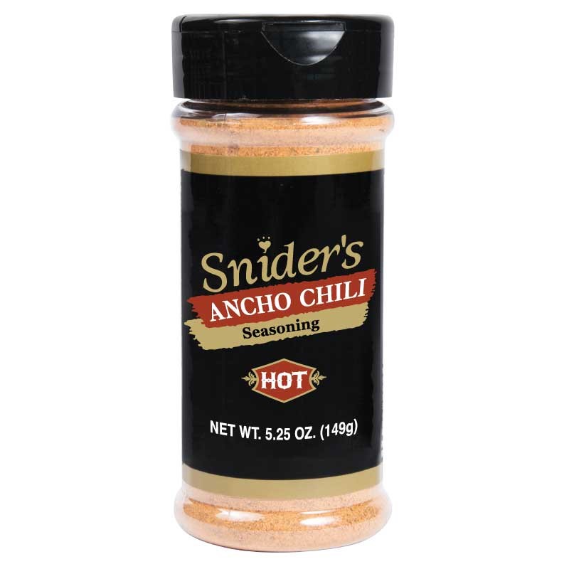 Kasco Sniders Hot Ancho Chili Seasoning - Case of 12 5.5 oz Shakers 2179005