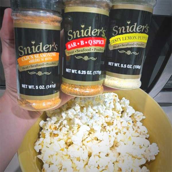Snider's Seasoning UGC Popcorn Cajun BBQ Lemon Pepper Instagram